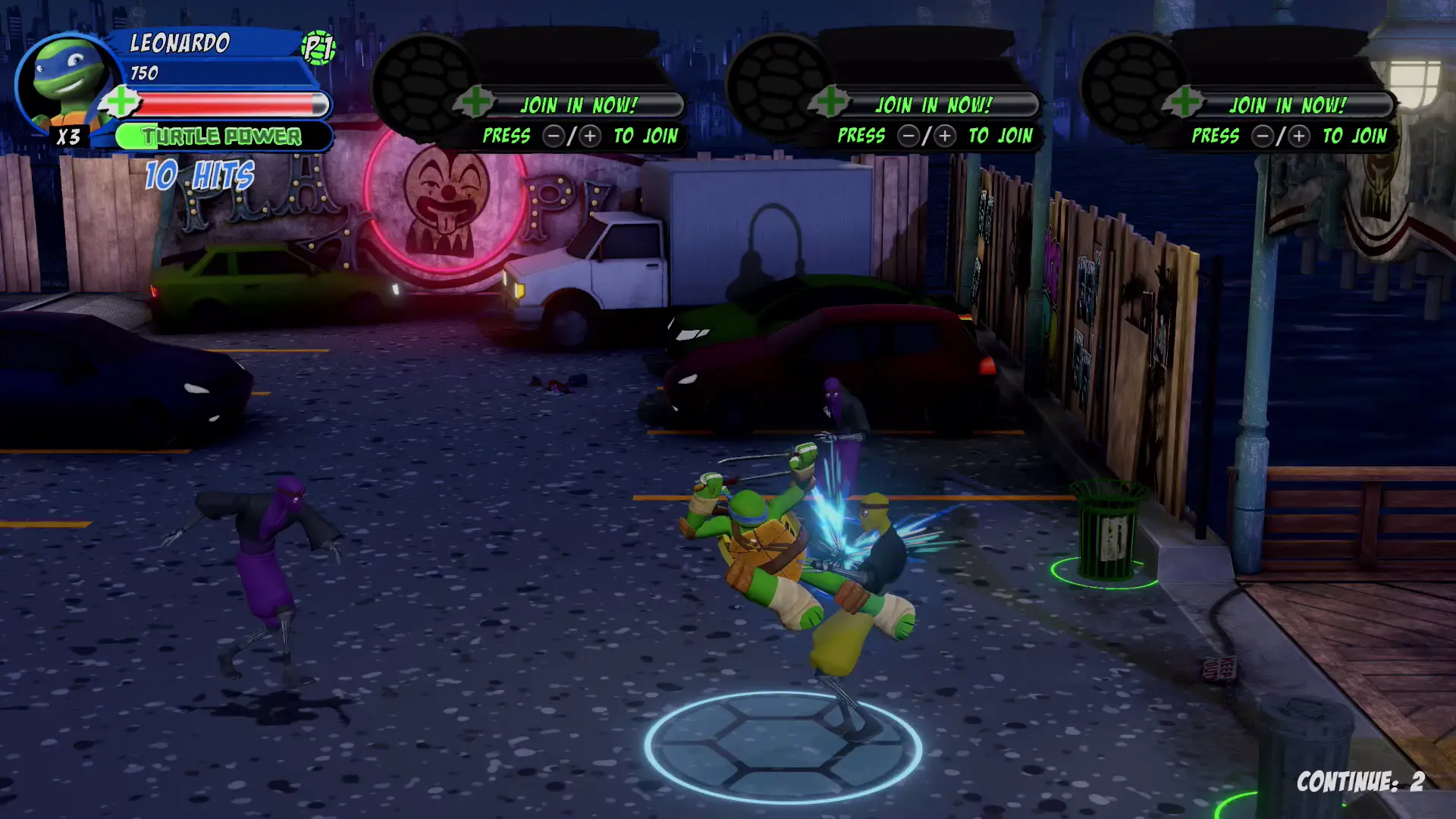Play as the 4 Teenage Mutant Ninja Turtles